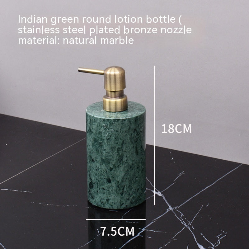 Marble Green Wash Basin Tray Lotion Bottle Cotton Swab Can Bathroom Three Or Four Piece Suit