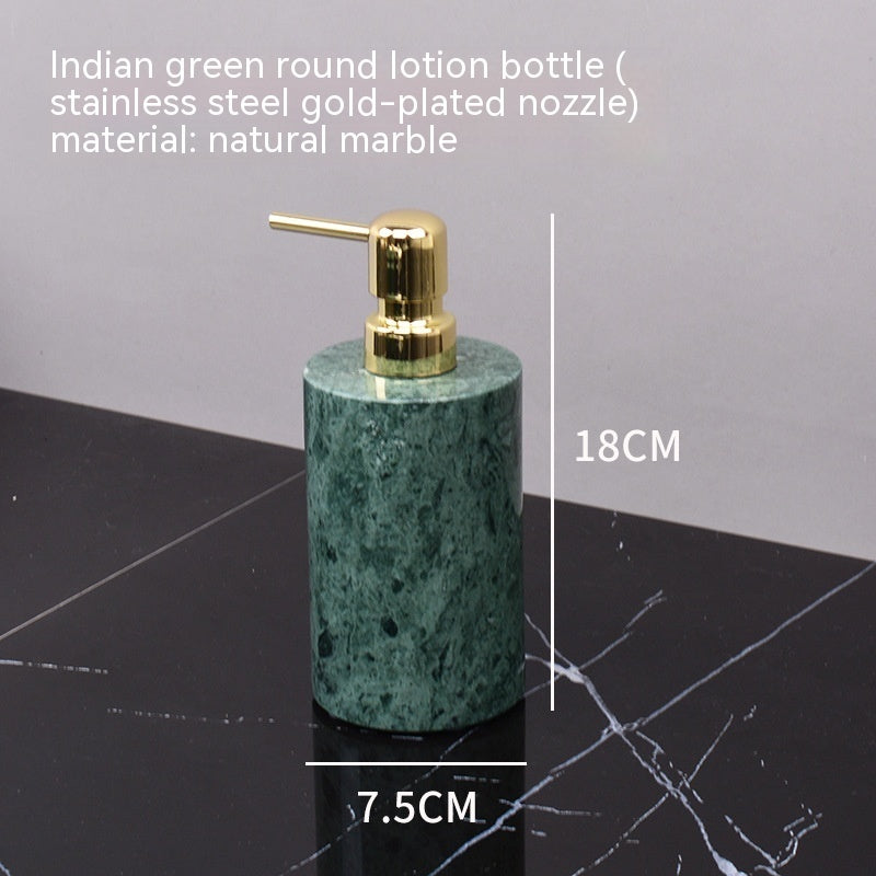 Marble Green Wash Basin Tray Lotion Bottle Cotton Swab Can Bathroom Three Or Four Piece Suit
