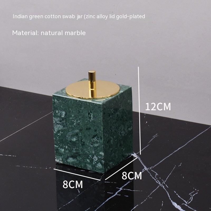 Marble Green Wash Basin Tray Lotion Bottle Cotton Swab Can Bathroom Three Or Four Piece Suit