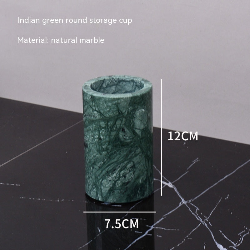 Marble Green Wash Basin Tray Lotion Bottle Cotton Swab Can Bathroom Three Or Four Piece Suit