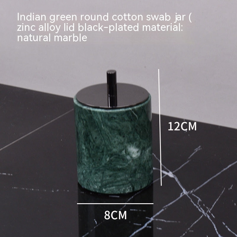 Marble Green Wash Basin Tray Lotion Bottle Cotton Swab Can Bathroom Three Or Four Piece Suit