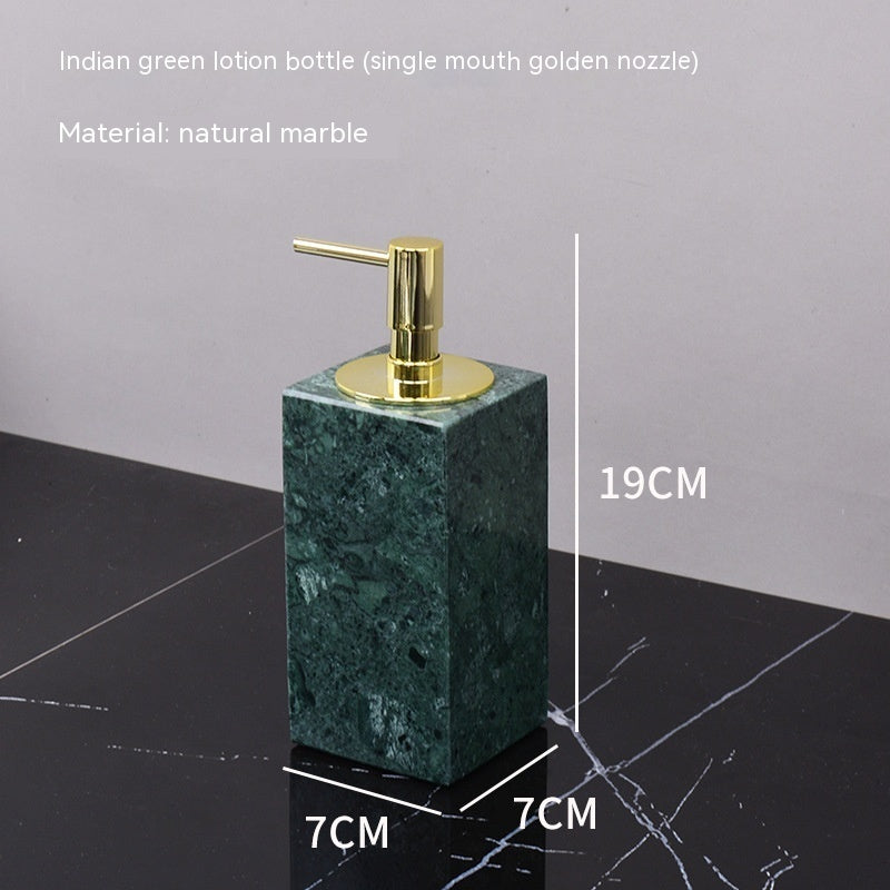 Marble Green Wash Basin Tray Lotion Bottle Cotton Swab Can Bathroom Three Or Four Piece Suit