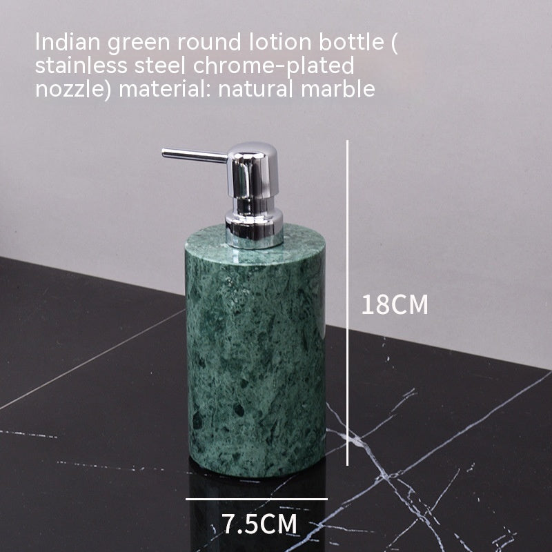 Marble Green Wash Basin Tray Lotion Bottle Cotton Swab Can Bathroom Three Or Four Piece Suit